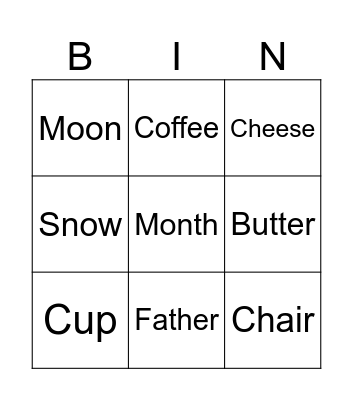 Bingo! Bingo Card