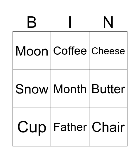 Bingo! Bingo Card