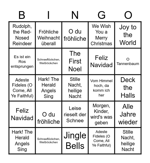 Weihnachtsbingo Card