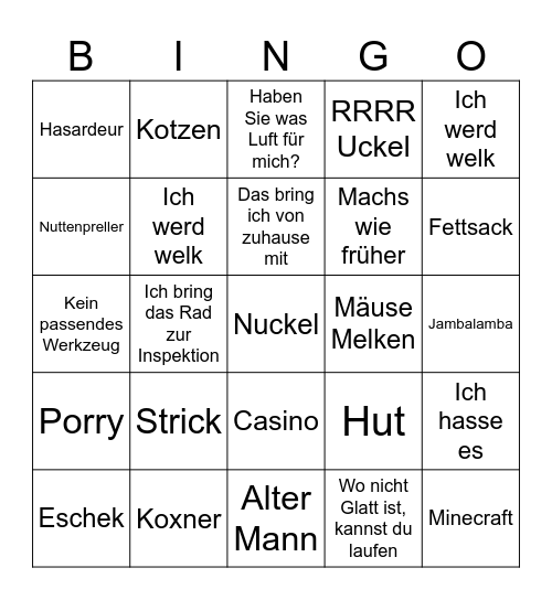 Söndgerath Bingo Card
