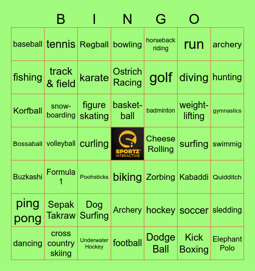 The SI Bingo Challenge Bingo Card