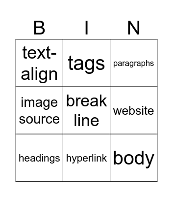 HTML and CSS Bingo Card