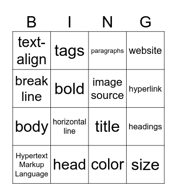 HTML and CSS Bingo Card