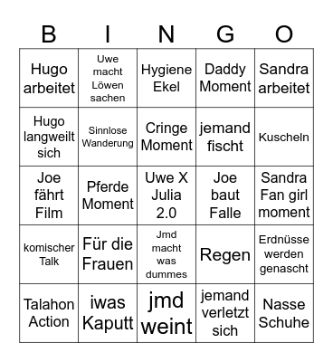 7vs Wild Folge 7 Biiiiiingooooo Bingo Card