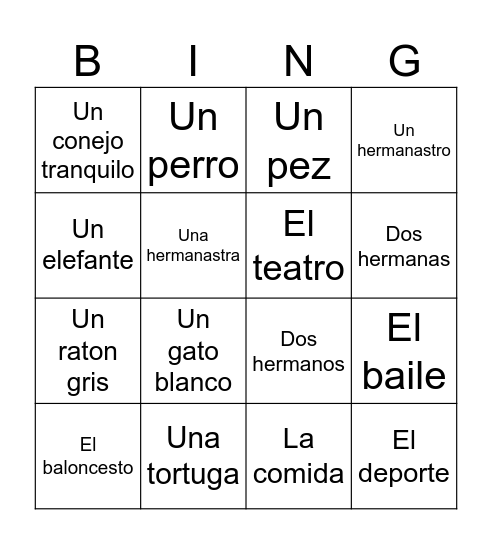 Mi vida Bingo Card