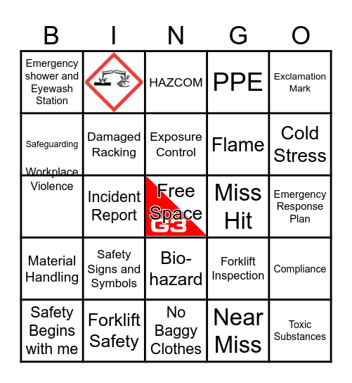 G3 Safety Bingo Card