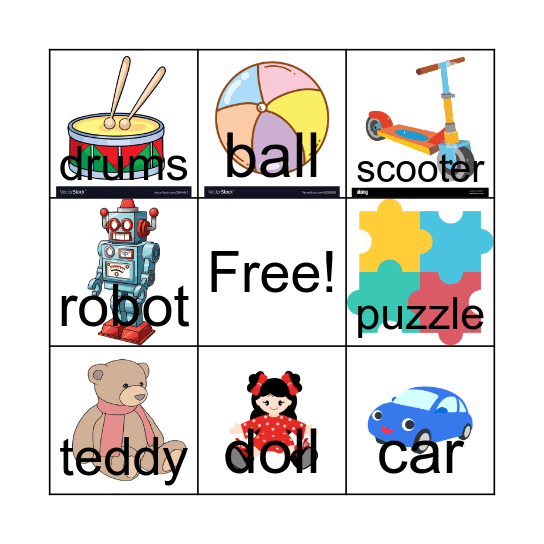 Toy Bingo Card