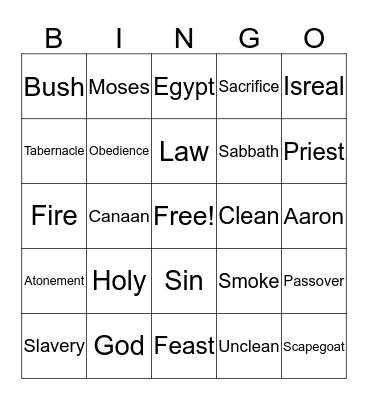 Bible Bingo Card