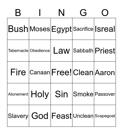 Bible Bingo Card