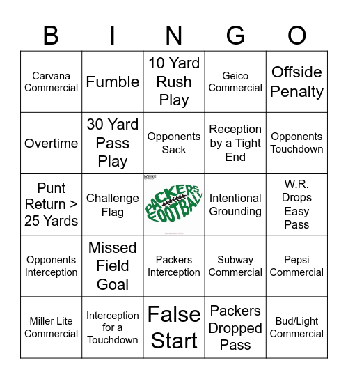 Football Bingo Card