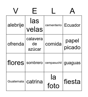 DIA DE LOS MUERTOS Bingo Card