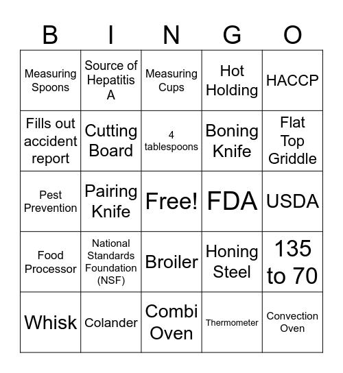 General Review Bingo! Bingo Card