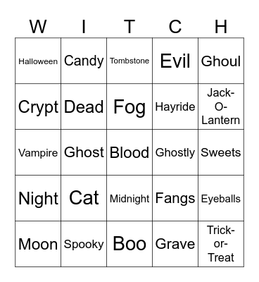 Halloween Bingo Card