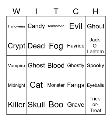 Halloween Bingo Card