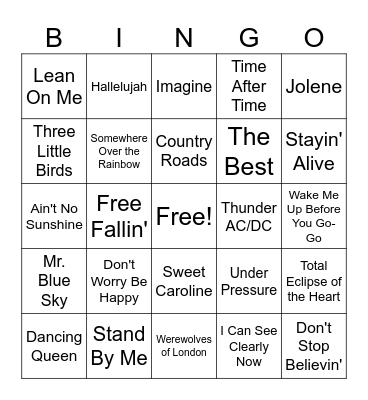 Music Bingo Card