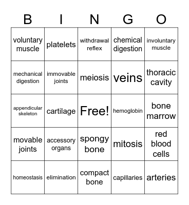 Life Science - Ch. 3 & 4 Bingo Card