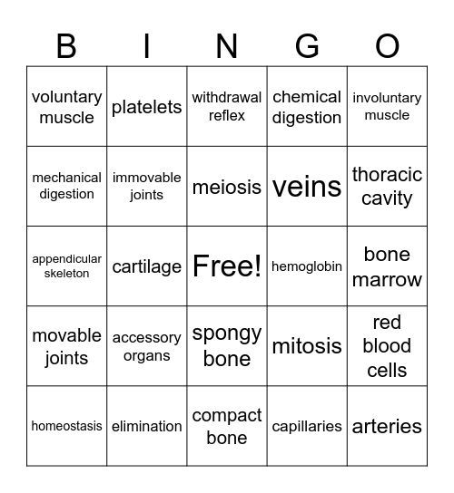 Life Science - Ch. 3 & 4 Bingo Card