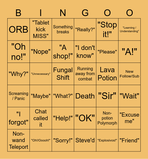 IceTeaHere BINGO BUESDAY Bingo Card