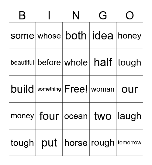 85 Bingo Card