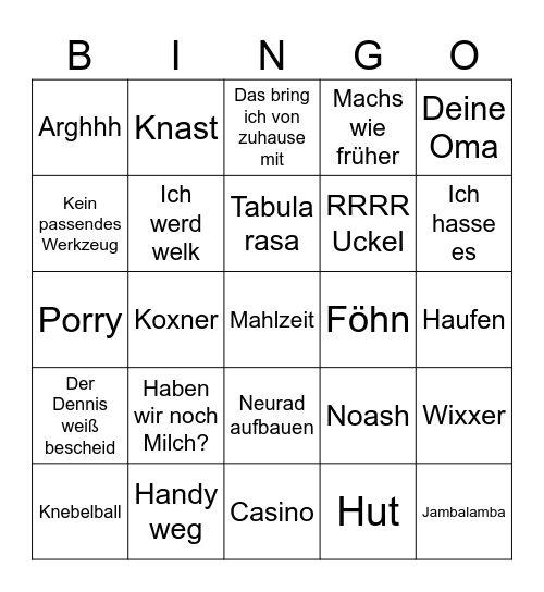 Söndgerath Bingo Card