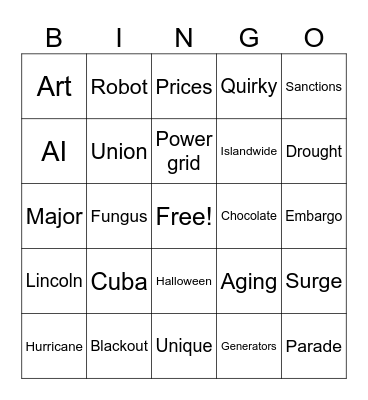 CNN 10 10/22/24 Bingo Card