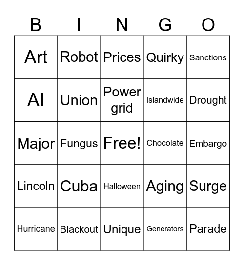 CNN 10 10/22/24 Bingo Card