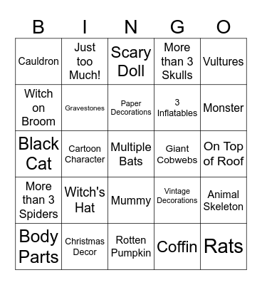 Halloween Bingo Card