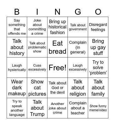 Jocelyn Bingo Card