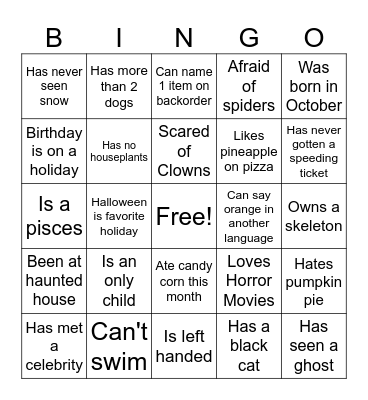 Supply Chain Bingo Card