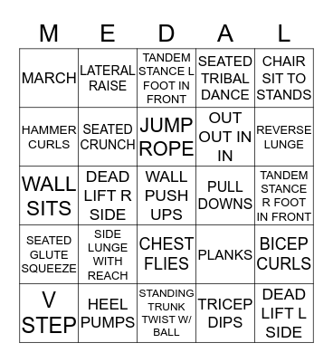 OLYMPIC FITNESS BINGO Card