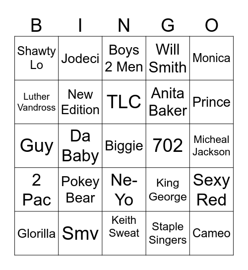 Sunday Service Bingo Card