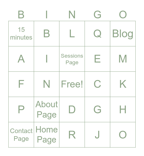 Katie Lee Photography Bingo Card