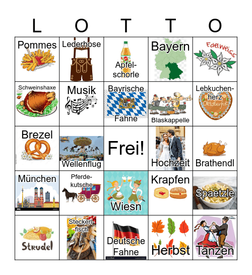 Oktoberfest Bingo Blitz Bingo Card