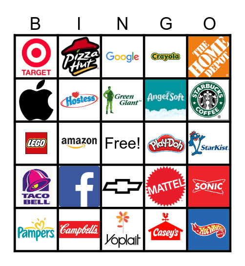 Environmental Print Bingo Card
