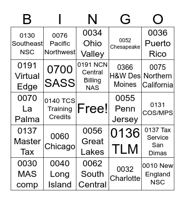 OTI Bingo Card
