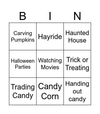 Halloween Bingo Card