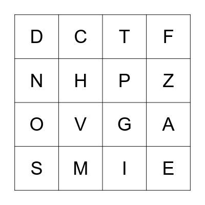 Alphabet Bingo Card