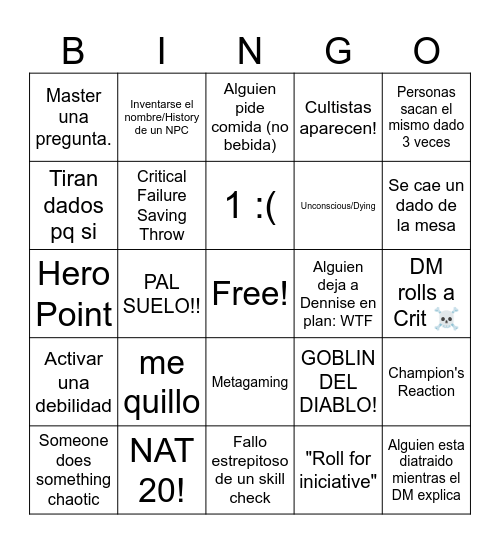 Pf2e Shinning Kingdoms 2 Bingo Card