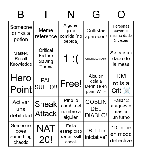 Pf2e Shinning Kingdoms 3 Bingo Card