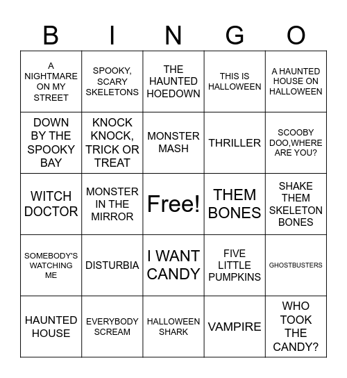 HALLOWEEN BINGO SET 3 Bingo Card