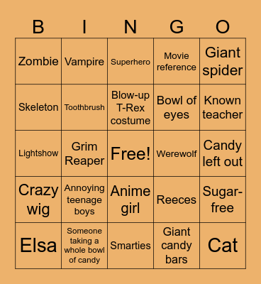 Halloween bingo Card