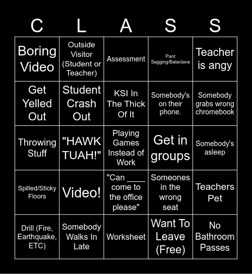 class-bingo-card