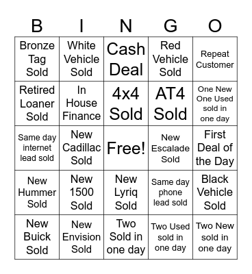 Mullinax Montgomery Bingo Card