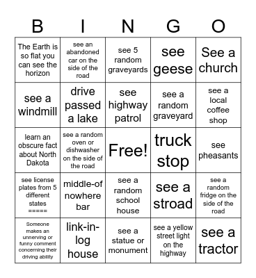 Road to NATS Bingo Card