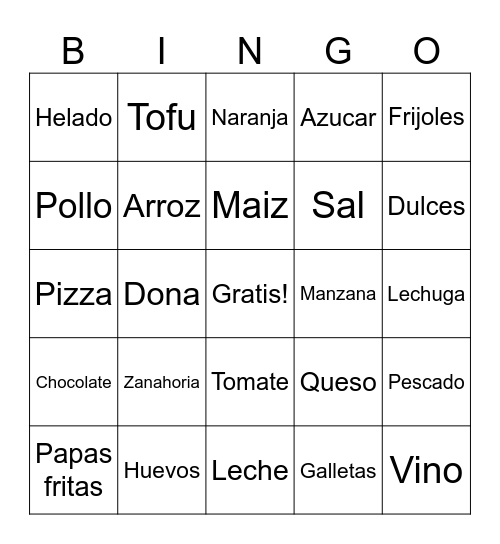 ¿Saludables o no? Bingo Card