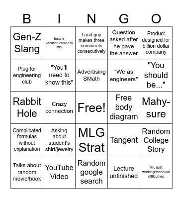 BINGO Card