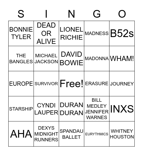 ROUND TWO Bingo Card