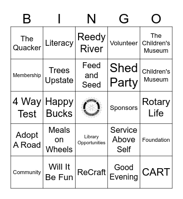 Rotary Club of the Reedy River Greenville Bingo Card
