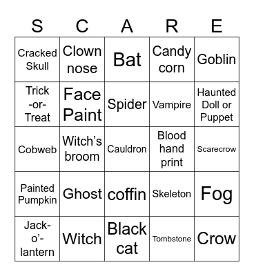 Halloween Bingo Card