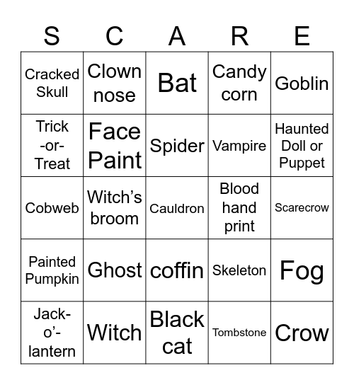 Halloween Bingo Card